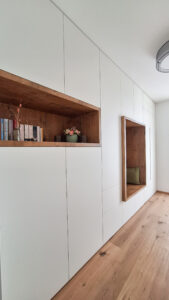 Funktionszimmer, Schreibtisch, Büroschrank, Klappbett, versteckt, offene Nische, Sitznische, Beleuchtung, vom Schreiner, Zachi Wiedner Möbel&Raumdesign, Waldshut, SChweiz, aus Holz